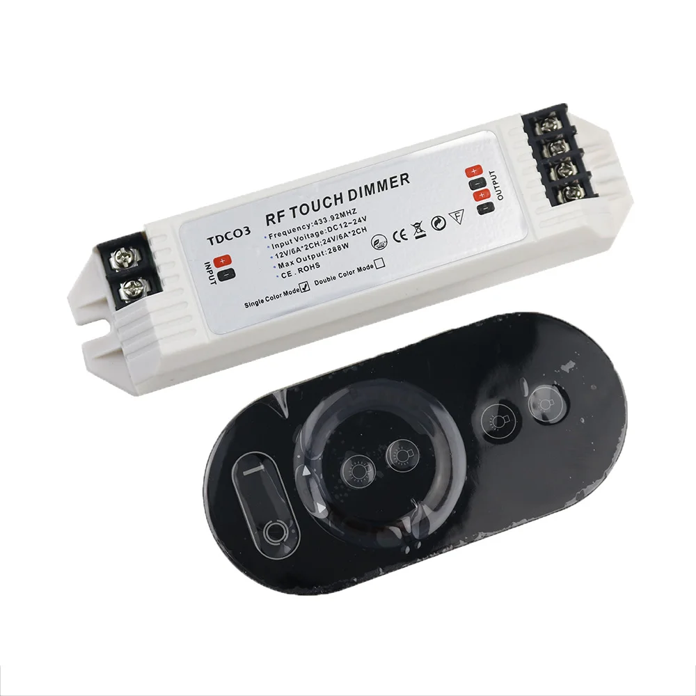 Светодиодный сенсорный диммер RF MAX 288W 6A 2 канальный с пультом дистанционного