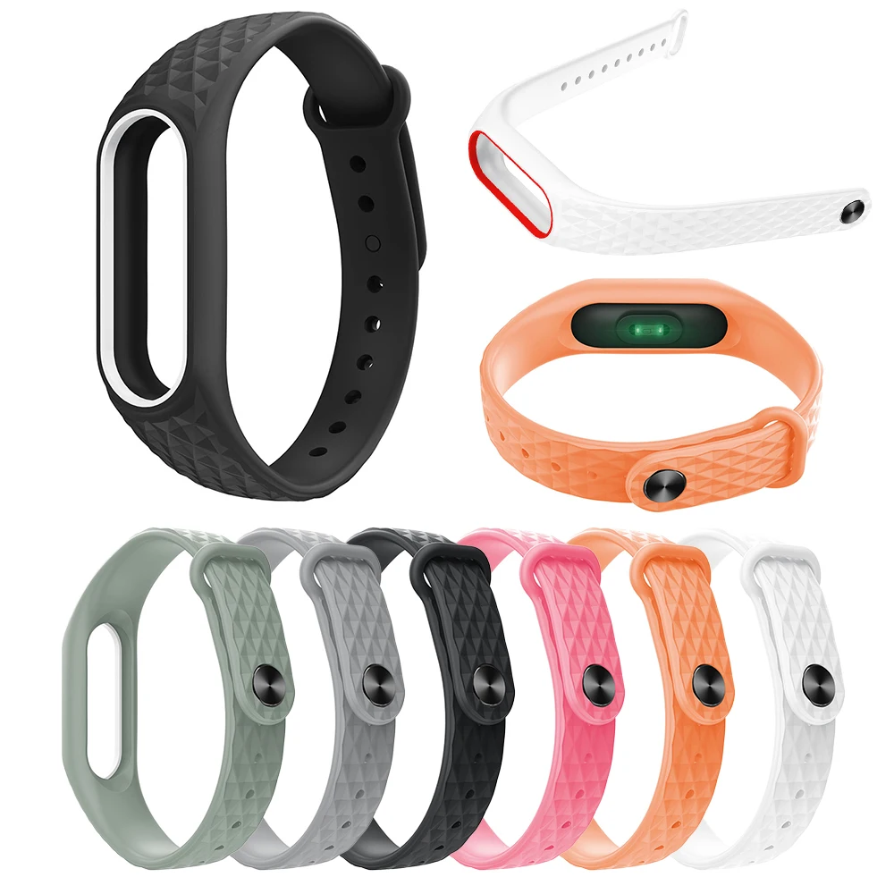 Ремешок силиконовый для смарт браслета Mi Band 2 цветной сменный Браслет