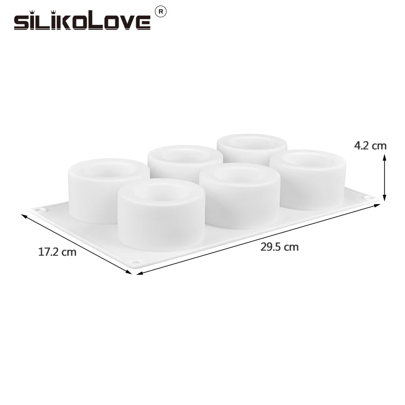 Silicolove 6 отверстий 3D Круглый мусс форма маленький торт десерт пудинг чашка для