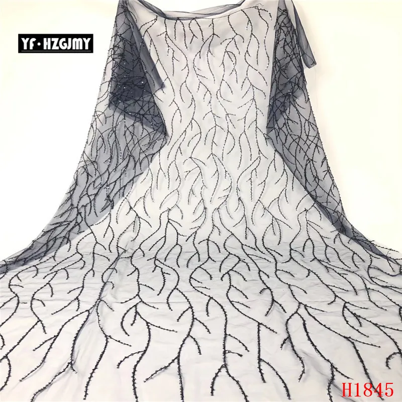 

YF HZGJMY Nigerian Baby Pink Tulle Lace 2019 Beaded Embroidery French Fabric Latest African Sequin Dress Net Lace Fabric A1845