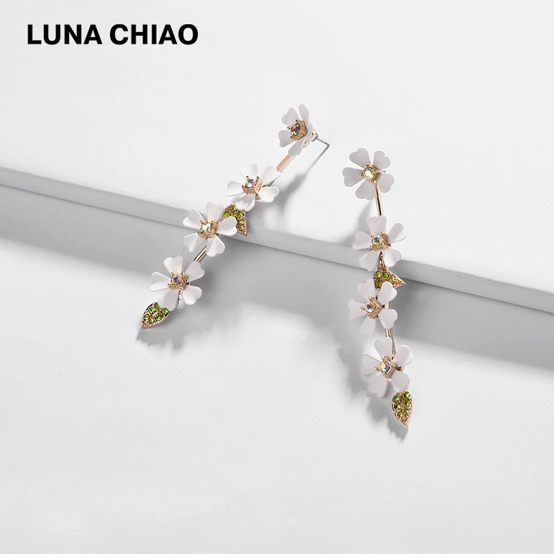 Серьги-капельки LUNA CHIAO серьги с цветным покрытием длинные мини-серьги цветочными