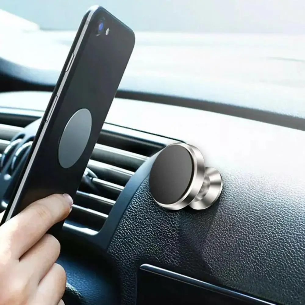 360 Dgree Вращающийся магнитный автомобильный держатель для телефона Универсальная автомобильная Металлическая магнитная наклейка подставка для мобильного телефона самоклеющаяся