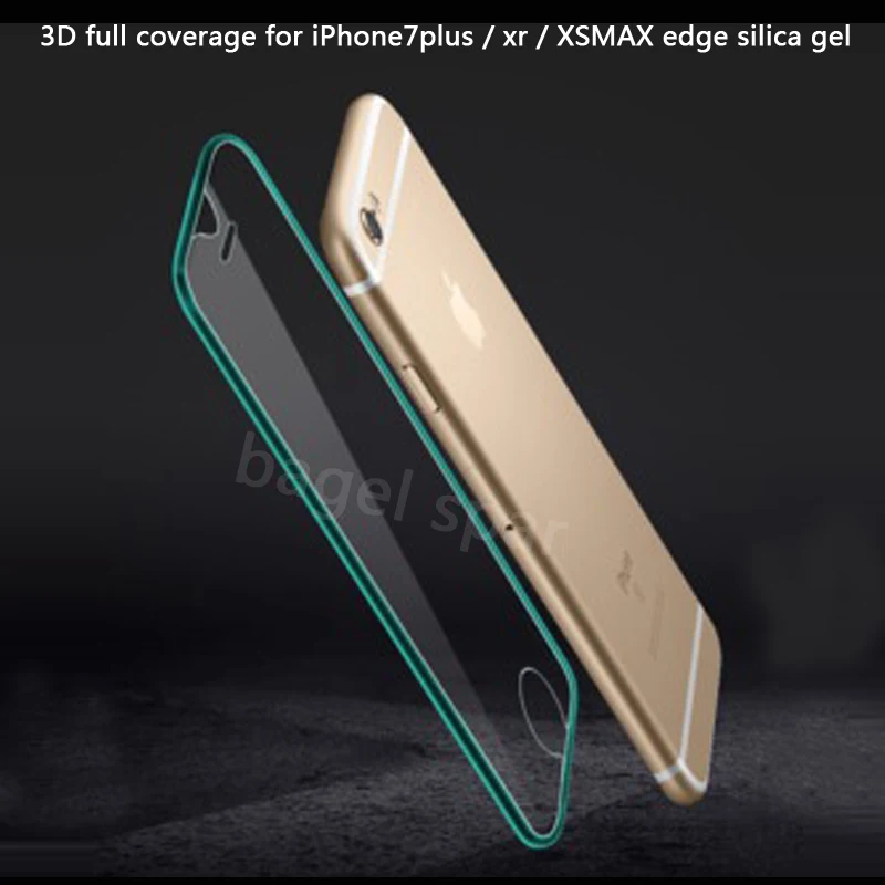 Закаленное 3d стекло с полным покрытием кромок для iPhone X XS силикагель iphone XR MAX