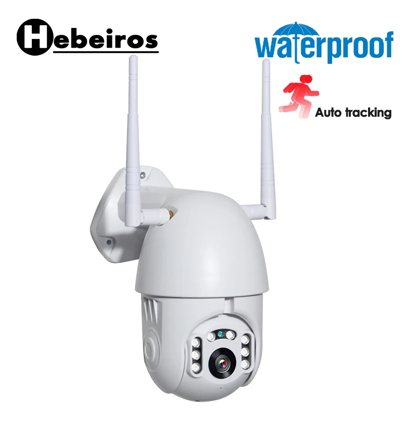Hebeiros HD 2MP 1080P IP66 Onvif Водонепроницаемая наружная облачная камера с автоматическим отслеживанием P2P Беспроводная IP PTZ камера