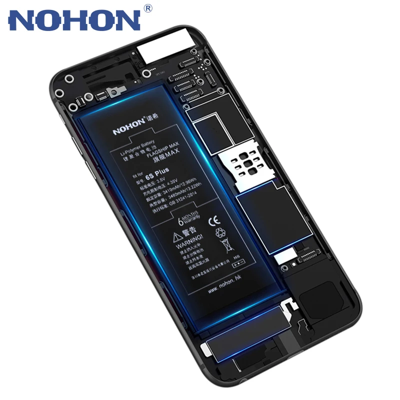 Оригинальный Nohon аккумулятор большой емкости для iPhone 6S Plus 6splus 3480 мАч Сменные