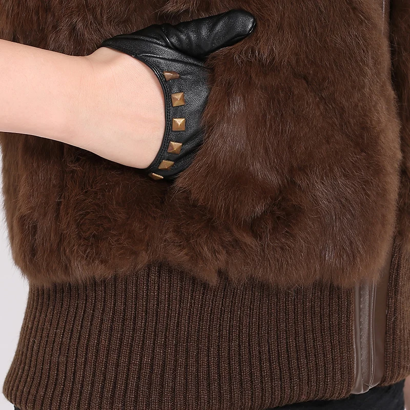 Мода 2019 Новое поступление зимний жилет из натурального кроличьего меха женский