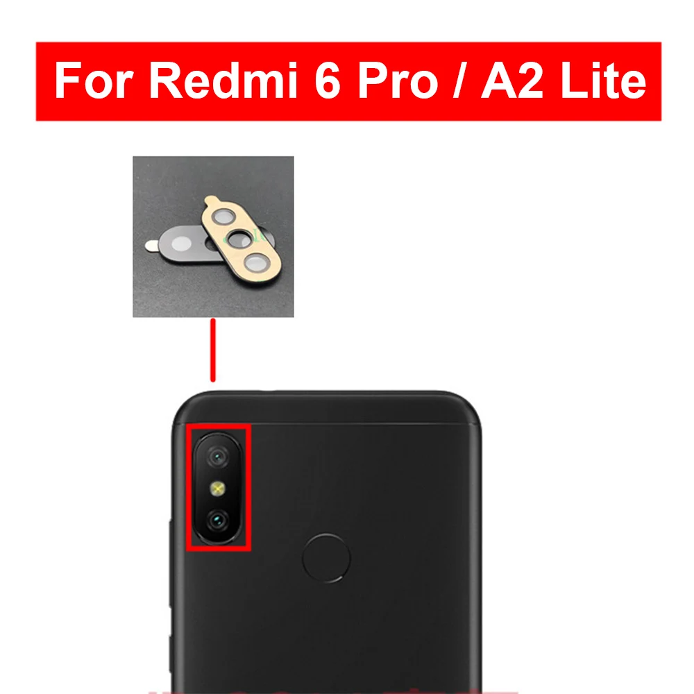 2 шт. Сменные запасные части для камеры Redmi 6 Pro стеклянные линзы задней и Xiaomi A2