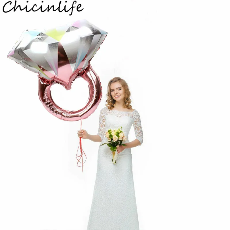 Chicinlife 1 шт. АЛМАЗНОЕ КОЛЬЦО фольги воздушный шар девичник свадебный душ Свадебные
