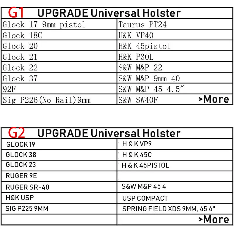 Тактическая кобура для пистолета Gls Pro-Fit Стандартная Glock/H &amp K/Taurus/Sig/S W/M P/92F | Спорт