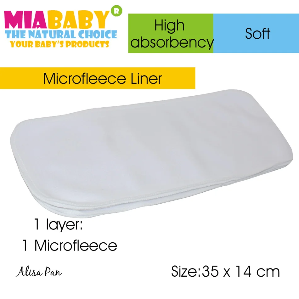 microfleece liner Miababy тканевый подгузник/вставка лайнера, положите его сверху вставки или положите в подгузник непосредственно. Оставайтесь сухими, мягкими и простыми в стирке - Цвет: microfleece liner