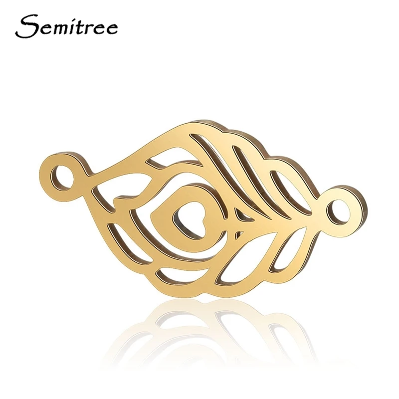 Semitree 5 шт./лот разъемы браслета из нержавеющей стали с листьями ожерелья подвески