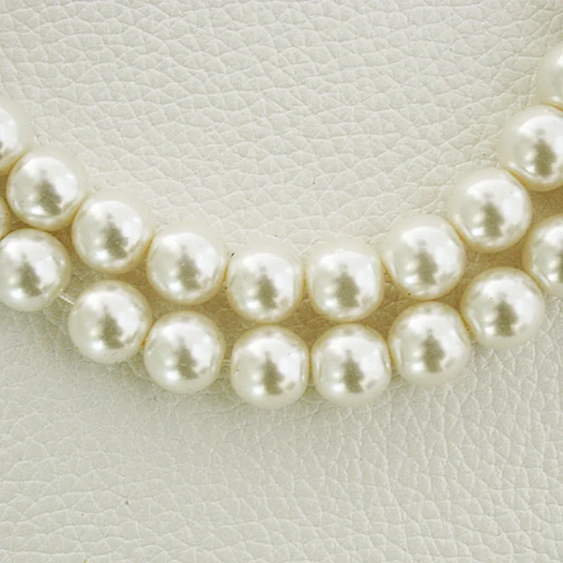 Оптовая продажа круглые стеклянные жемчужные бусины разделители 8 мм белые