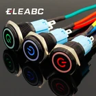 Светодиодный ческий переключатель со светодиодной блокировкой, водонепроницаемый, 16 мм, 3 в, 5 В, 12 В, 24 В, 48 В, 110 В, 220 В