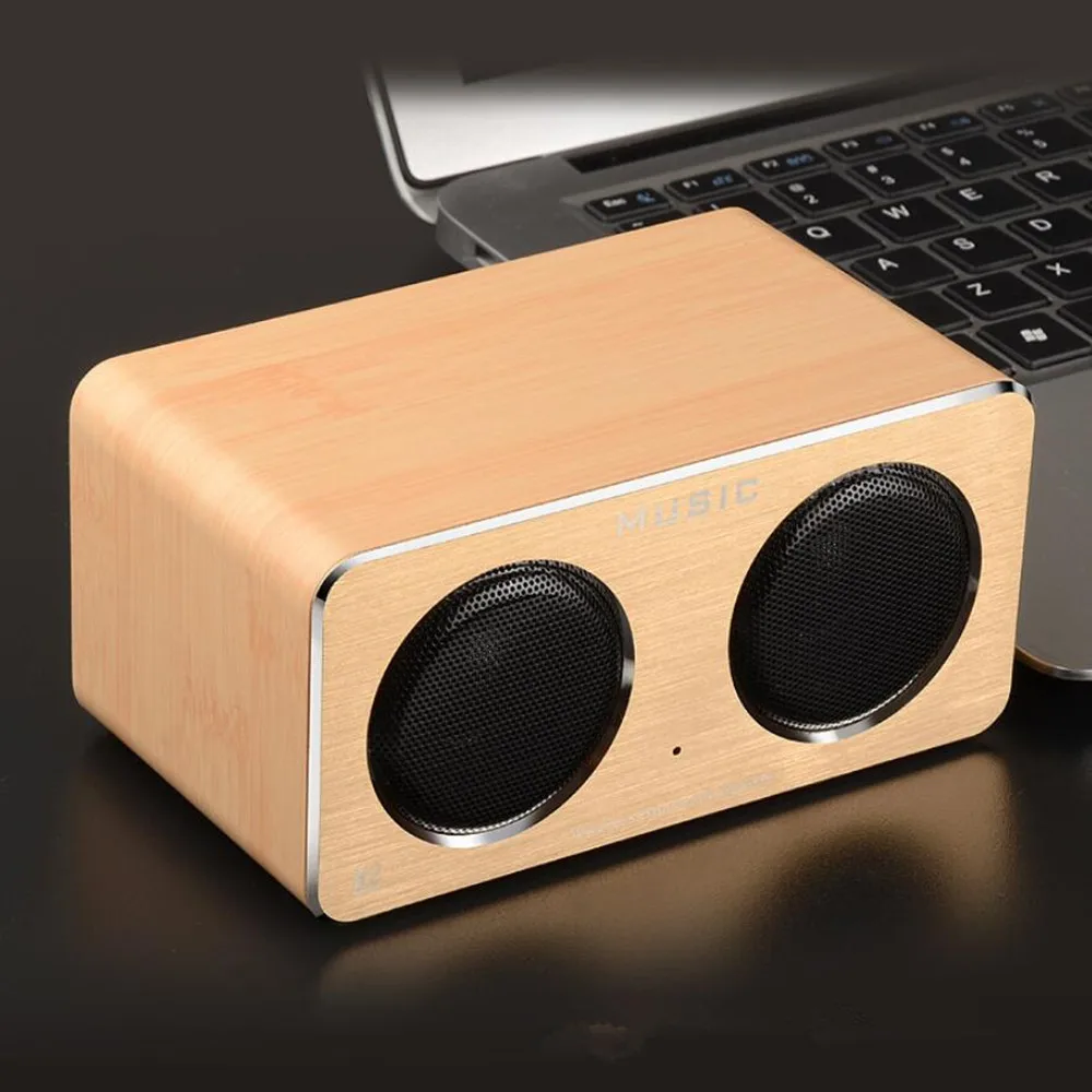 Беспроводной Bluetooth Дерево Ткань стерео Бас Динамик usb tf карты