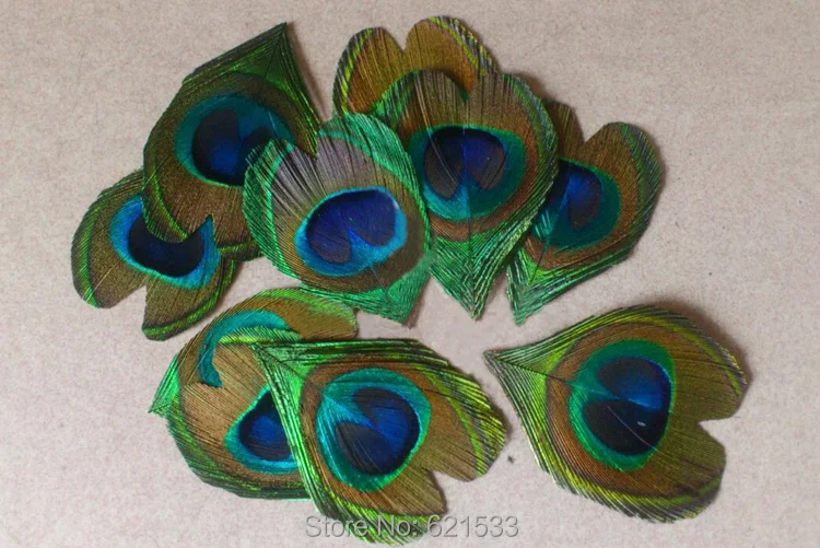Новинка! 50 шт./лот! Великолепная отделка длина 6 см в форме сердца синие павлиньих