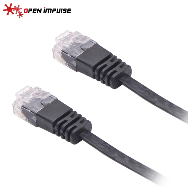 Open Impulse 1M/3.3FT Ultra Slim Flat CAT6 UTP Ethernet Patch Cable Black Color | Игрушки и хобби