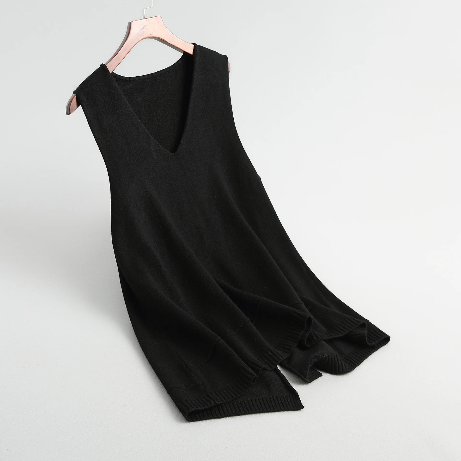 2018 Spring Autumn Wool Blend Sweater Vest Women Sleeveless v-Neck Knitted Vests Sections Poullover Female Jumper pull femme | Женская