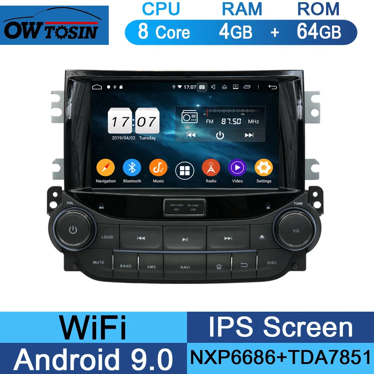 64G " ips 1920*1080 8 Core 4G ram+ 64G rom Android 9,0 автомобильный dvd-плеер для Chevrolet Malibu 2012 2013 DSP радио gps - Цвет: 64G