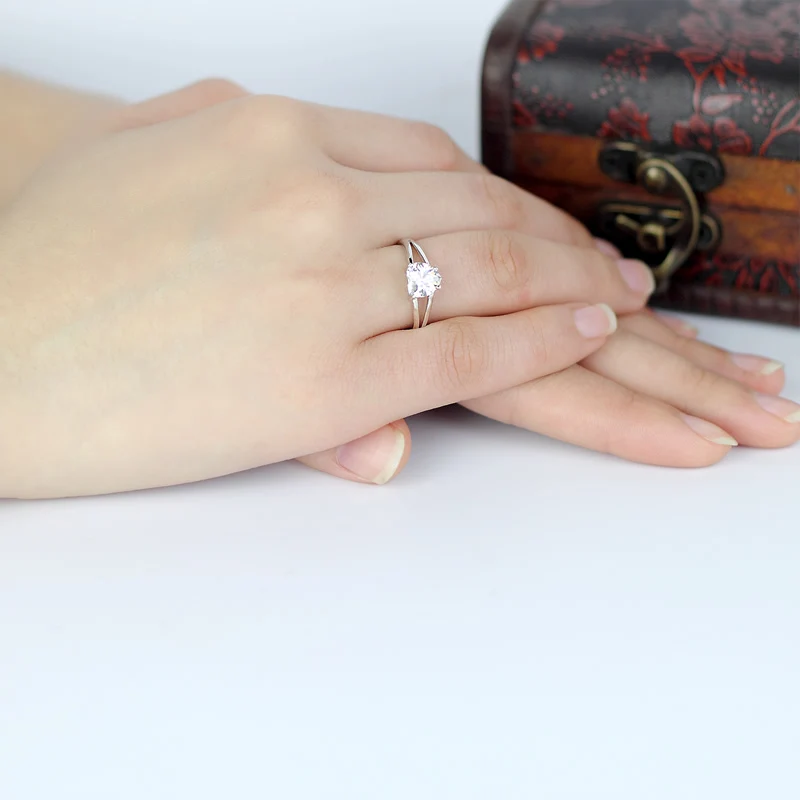 

QYI Halo Ring 1. ct Heart Cut 925 Sterling Silver Jewelry Women Engagement Jewelry Zircon Wedding Rings Gift High-end silverware