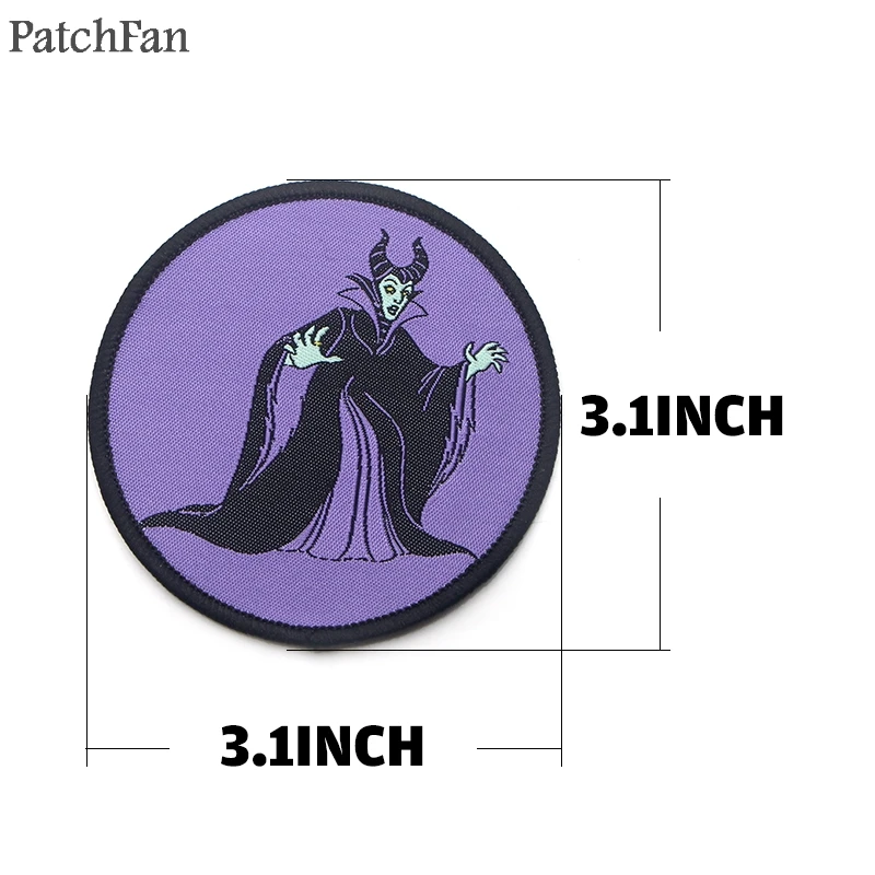 Patchfan Maleficent аппликационные заплатки Сделай Сам Утюг на para обуви джинсы мешок рубашка одежда Джерси наклейки в стиле панк вышитый значок A1853