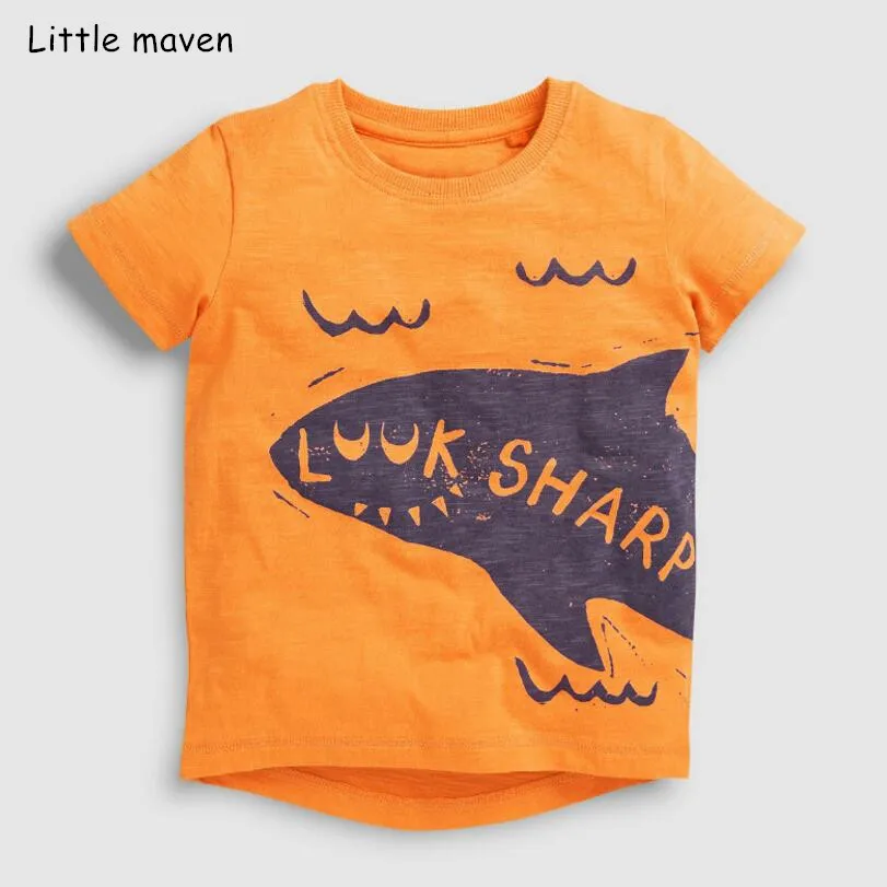 Little maven/детская одежда 2019 летняя для маленьких мальчиков футболка с короткими