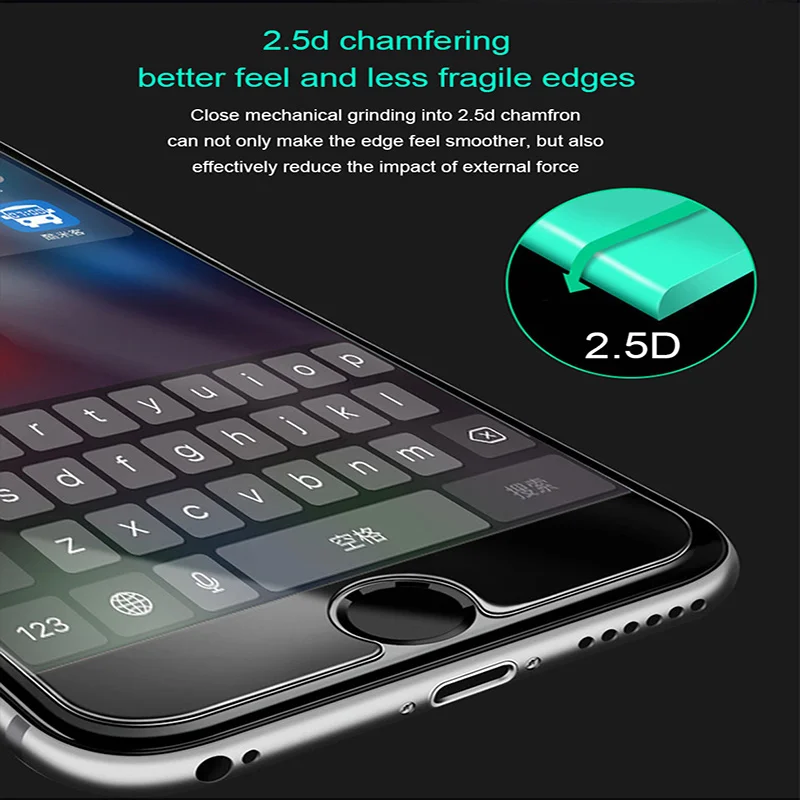 2.5D Защита экрана для iPhone 6 7 6s 8 Plus X XS стекло закаленное XR MAX Защитная пленка 9H |