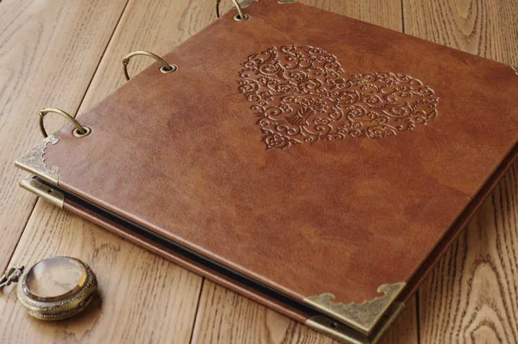 Высококачественные винтажные 25 черных бумажных листов из искусственной кожи