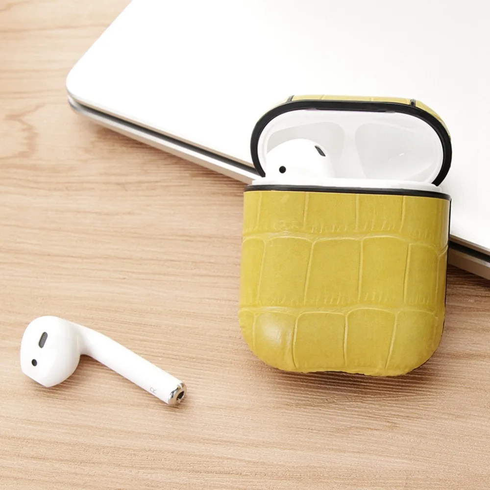 Для Apple Air Pods зарядная коробка защитный чехол Роскошный крокодиловый узор кожа Bluetooth беспроводные наушники чехол для AirPods