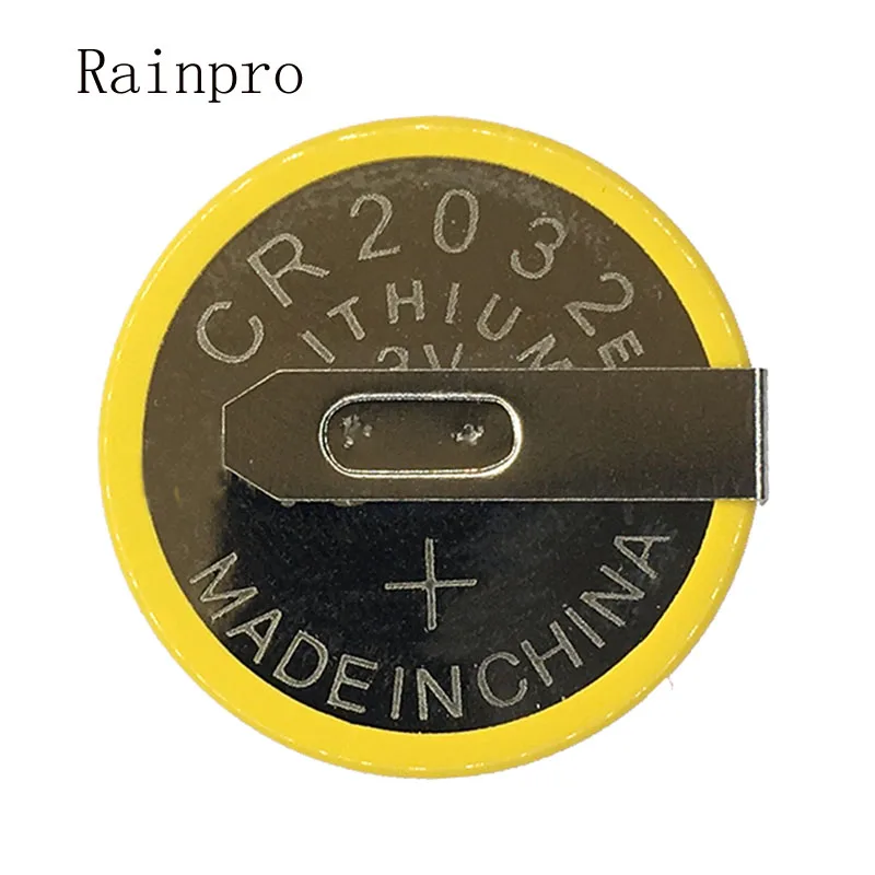

Rainpro 5PCS/LOT CR2032 2032 With soldering foot 210mAh 3V Li-ion Button Cell Battery