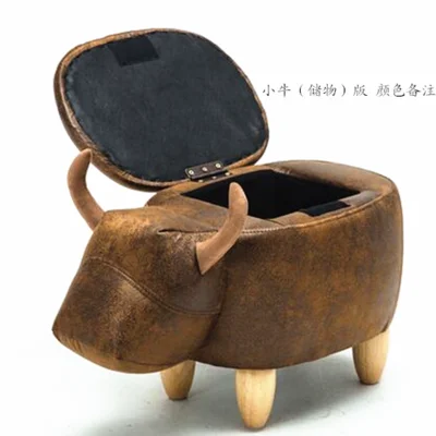 

2018 New Product Cute Animal Stool Cow Ottoman Small Storage Footstool Living Room Chair