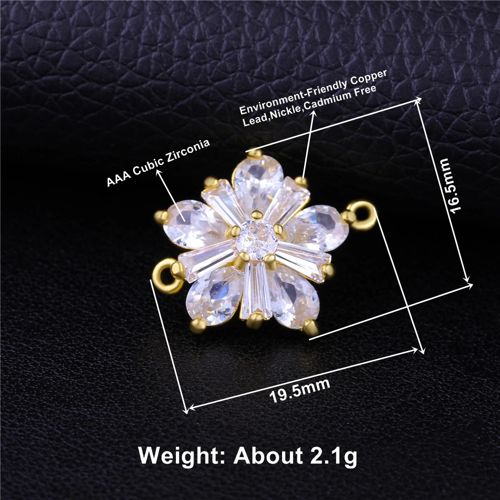 Компоненты ювелирных изделий из фианита AAA украшения золота/розового золота