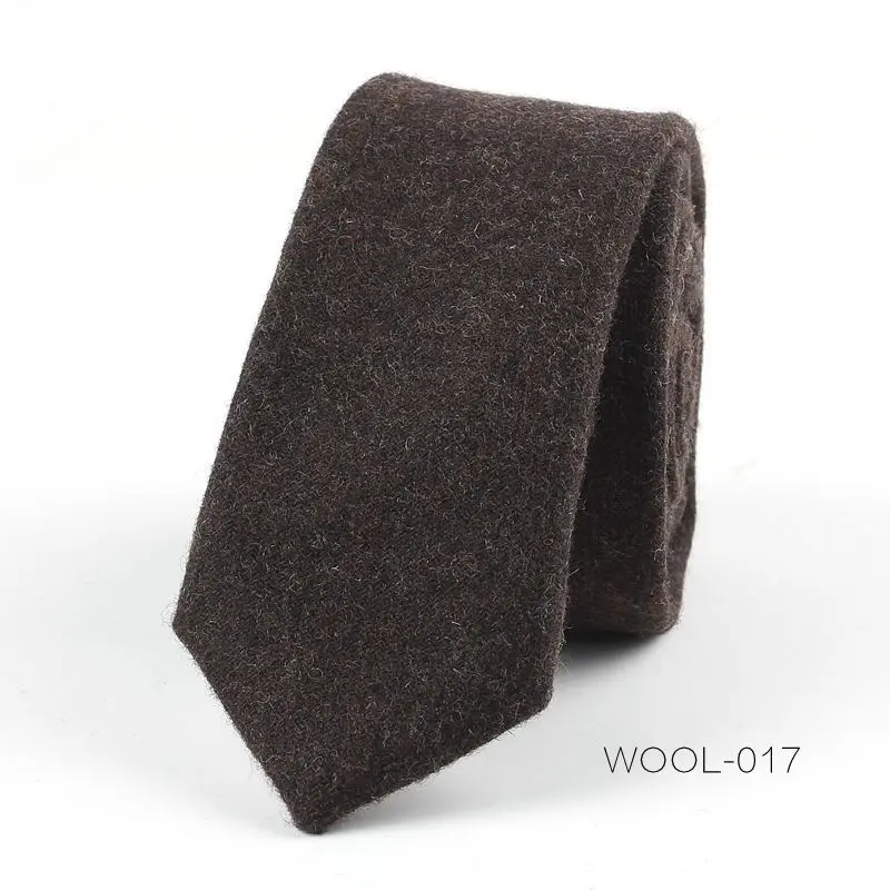Wool-017 TagerWilen хорошее качество шерсть шеи галстуки для мужчин 6 см узкие Твердые Узкий галстук Gravata вечерние свадебные Бизнес Офис T-141 - Цвет: Wool-017