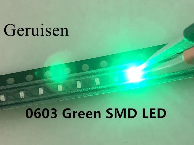 100 шт./лот SMD 0603 led супер яркий зеленый прозрачный светодиод smd LED зеленые диоды 1 6*0