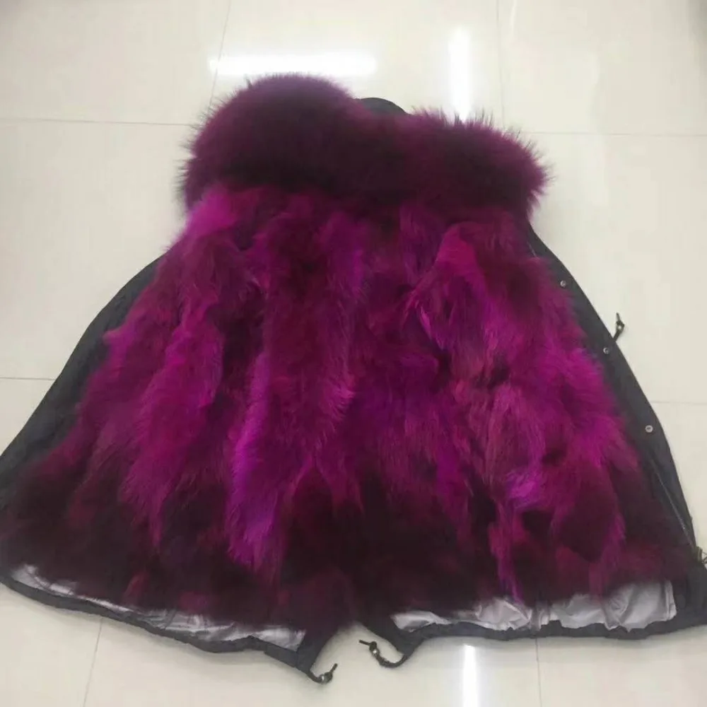 Женское длинное пальто с натуральным мехом енота непромокаемая парка капюшоном