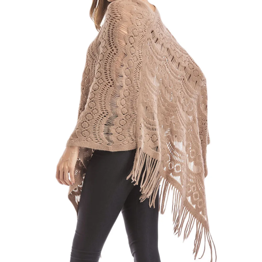 Женская Pull Femme Hiver Dames новые женские v образный вырез однотонная Ленточки плащ