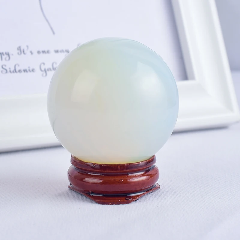Manmade Opalite ручная Массажная Сфера с подставкой 40 мм излечиваюший чакры рейки минеральная энергия Камень Кристаллы для украшения дома Yoni вагинальные шарики