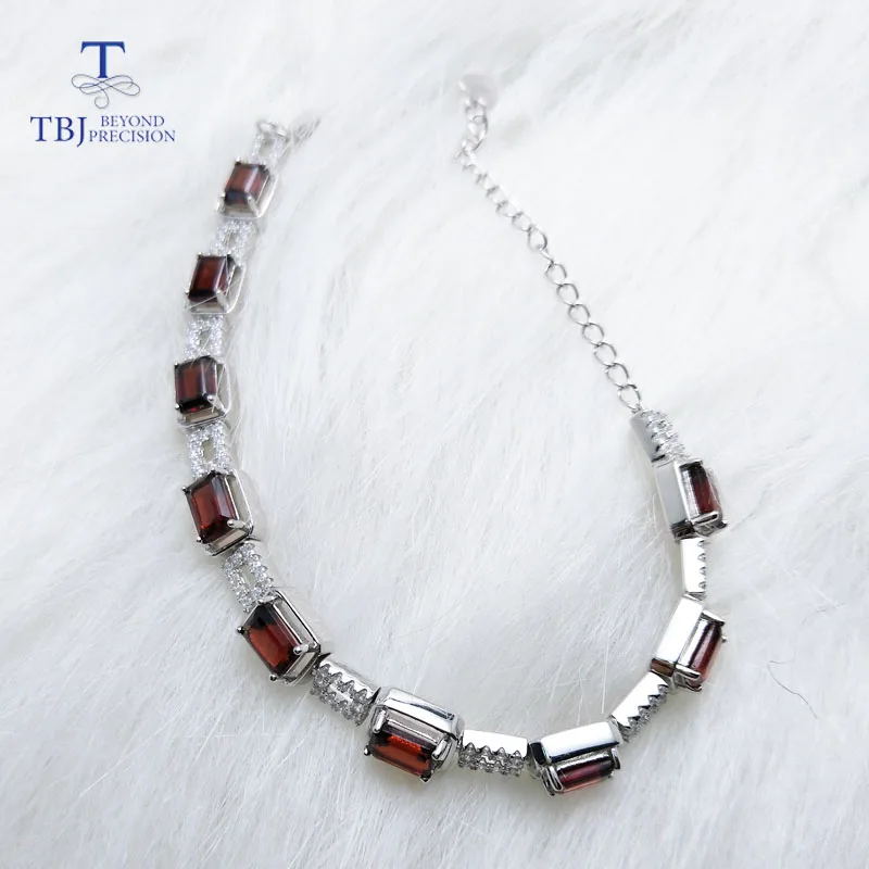 TBJ Стерлинговое Серебро 925 пробы ослепительный 5ct красный гранат из Мозамбика