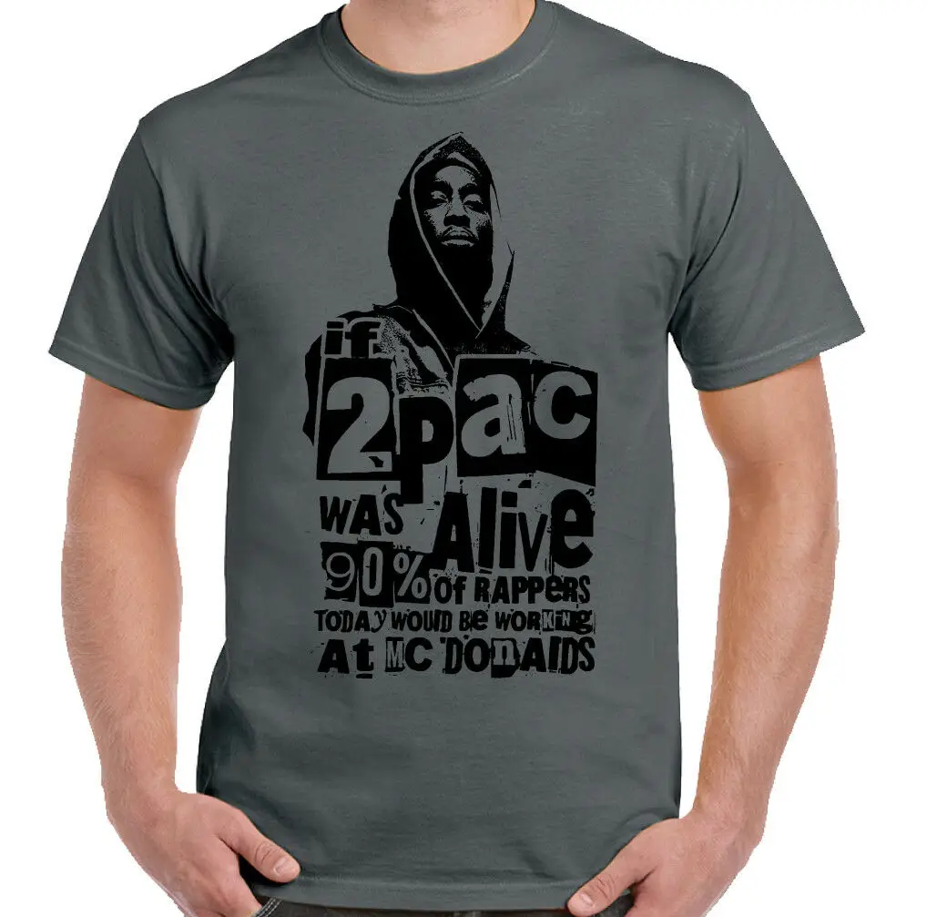 Футболка унисекс с надписью If 2Pac War Lebendig Herren Rap 2 Pac 2019|Мужские футболки| |