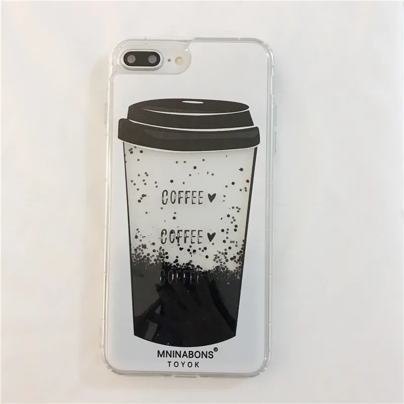 JiBan For Iphone X Luxury Quicksand Glitter Case Fashion Girl Love Coffee Cup TPU Back Phone Cover iphone 6s 7 8 Plus |
