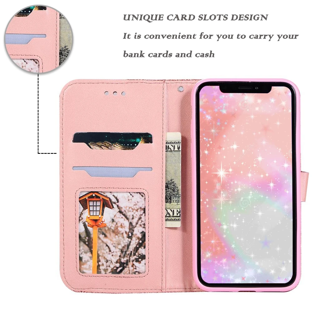 L-FADNUT для iPhone X чехол Xr Xs Max 7 8 6S 6 Plus 5 5S SE роскошный элегантный блестящий флип-чехол с