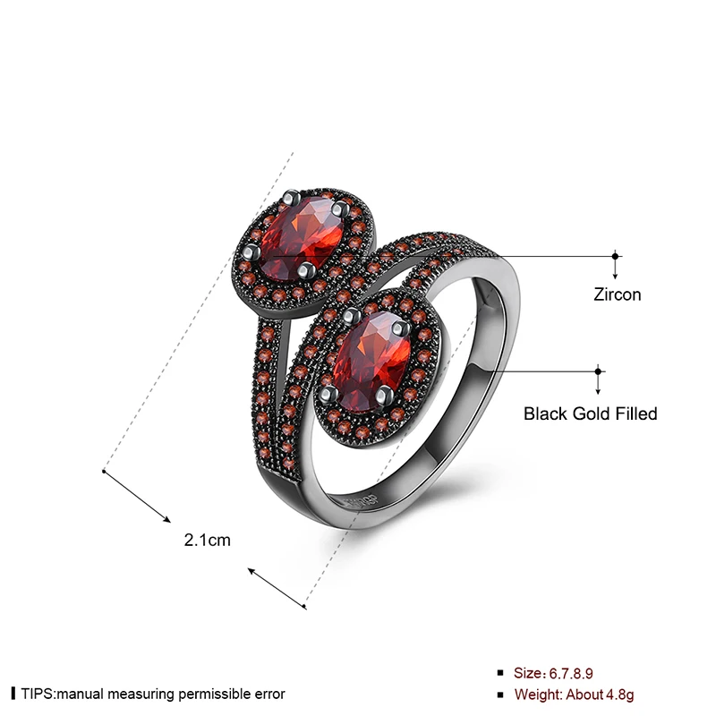 Женские коктейльные кольца с фианитом и овальным вырезом цвет черный золотой