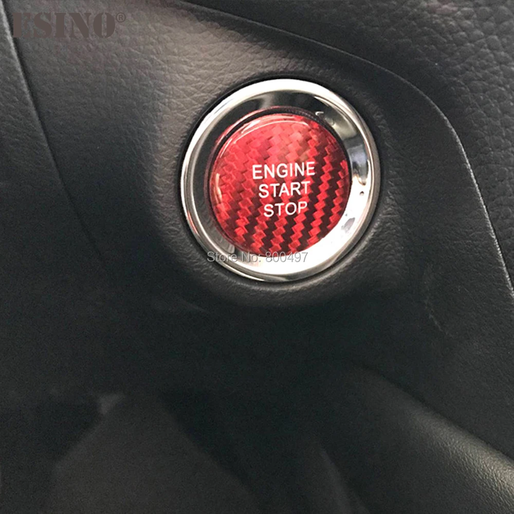 Cool Fashion Car Styling Real Carbon Fiber 3D Engine Start Stop Button Ignition Device Cover Trim for Honda Civic 10 2017 2018 | Автомобили