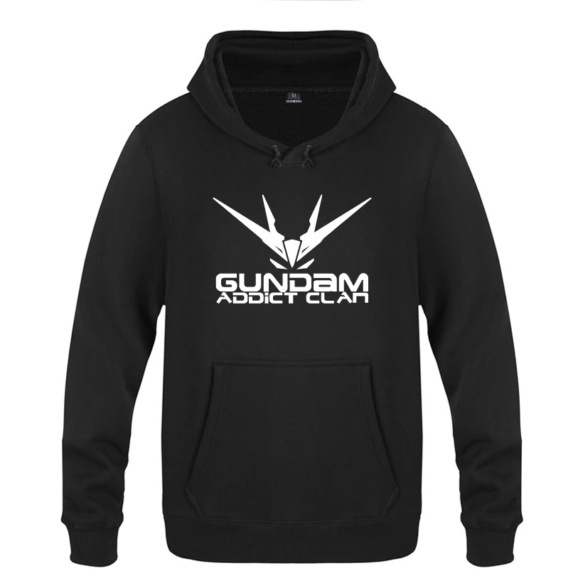 Мужская толстовка с капюшоном Gundam Addict Clan флисовый пуловер героями мультфильмов