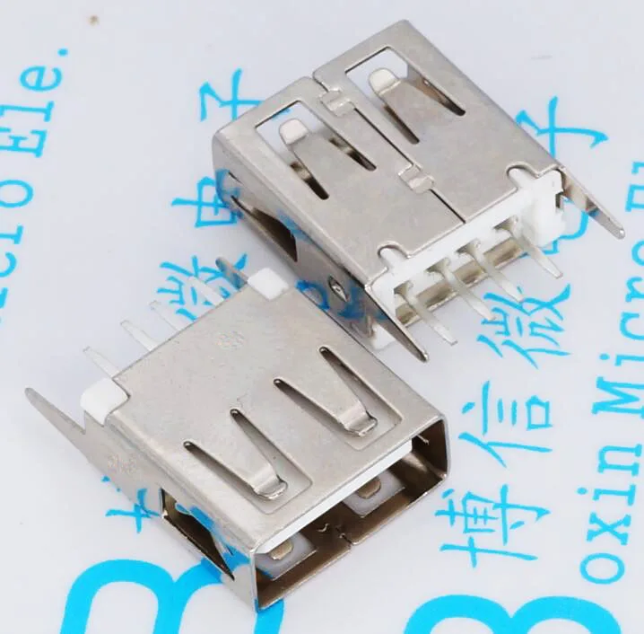 

10Pcs 13.7Mm Dip4 180 Degree A Type Usb Socket Famale Connector