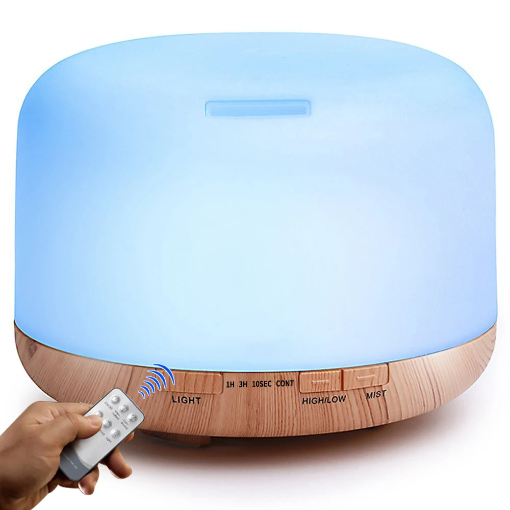 500ML Ultrasonic Humidifier Essential Oil Diffuser Remote Control Automatic Aroma Cool Mist Aromatherapy | Бытовая техника