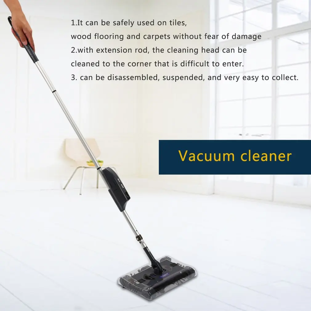 Поворотный Sweeper Intelligent Cordless перезаряжаемый электрический веник 360 градусов