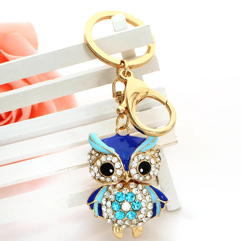 Новая цепочка для ключей кристальная сова брелок форма дешево оптовая продажа