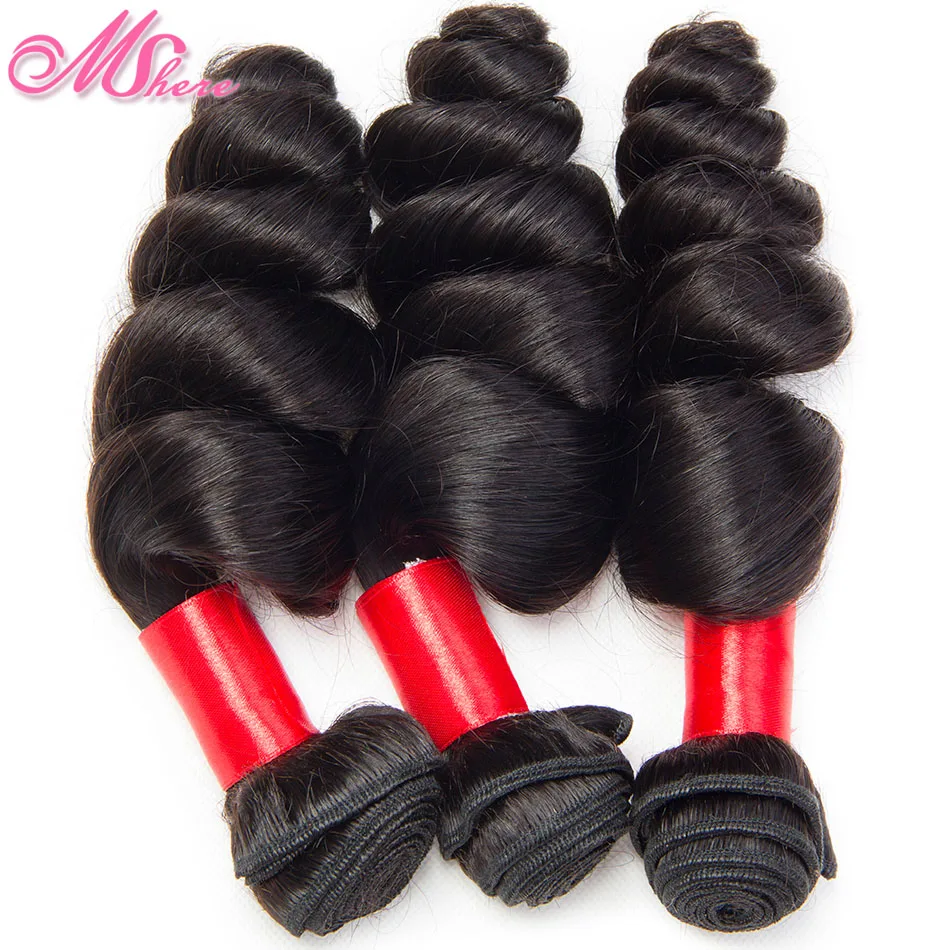 Mshere волосы перуанские свободные глубокая волна 1/3/4 пучки 100% не Remy 3 шт пакет