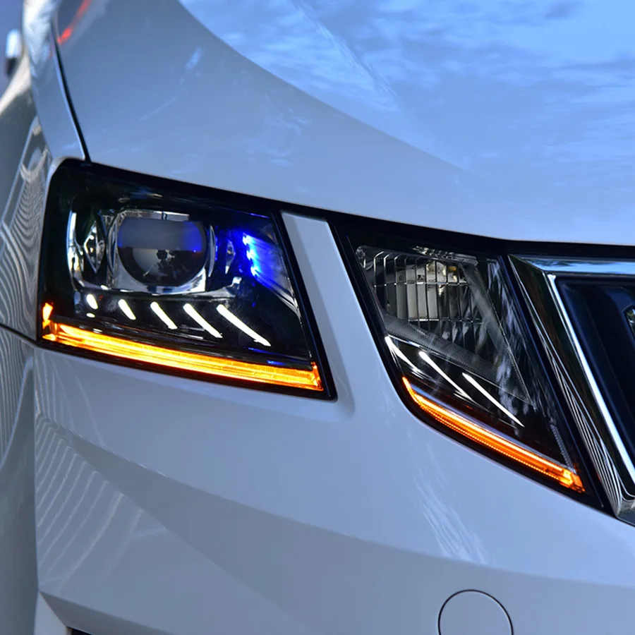 2 шт. светодиодный головной светильник s для Skoda Octavia 2018 Автомобильный с двойной