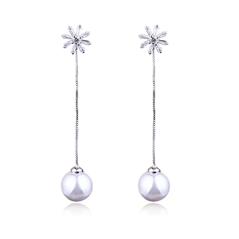 Длинные модные серьги подвески ataulлла с искусственным жемчугом для женщин и